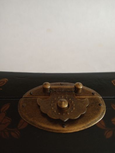 Vintage Chinese Leather Pillow Box