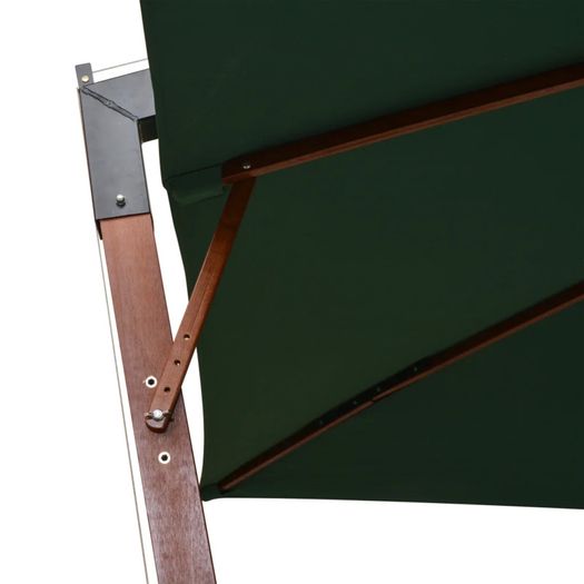 Hanging Parasol 300x300 cm Wooden Pole Green