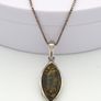 Vintage 925 Sterling Silver & Natural Dark Green Amber Necklace Image 7