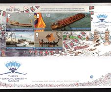 2012 Isle of Man Diamond Jubilee (2nd issue) Diamond Jubilee Pageant Commemorative Stamp Miniature Sheet First Day Cover (FDC)