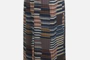 Zara Ladies Multi Brown Orange Green Pleated Chiffon Side Wrap Skirt M Uk 12 Including Postage