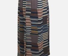 Zara Ladies Multi Brown Orange Green Pleated Chiffon Side Wrap Skirt M Uk 12 Including Postage