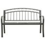 Garden Bench with a Table 125 cm Steel Grey Image 3