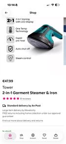 Tower 2-in-1 Garment Steamer & Iron