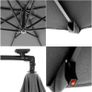 Parasol with LED Solar Lighting, Cantilever Garden Umbrella, 32 LED Lights with Stand, UV Protection up to UPF 50+ with Crank Handle for Garden Patio Image 3