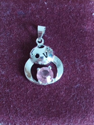 Silver 925 Pendant with Pink Tourmaline.