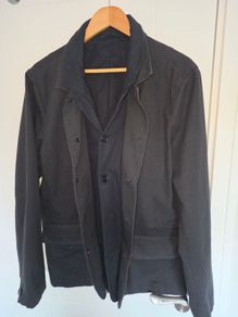 ALL SAINTS - Miles Double Layered Button Up Blazer - Black - Size 40