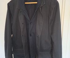 ALL SAINTS - Miles Double Layered Button Up Blazer - Black - Size 40
