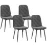 Set 4 velvet Dining Chairs with backrest, velvet-look upholstered chairs with metal legs, for dining table, gray Image 5