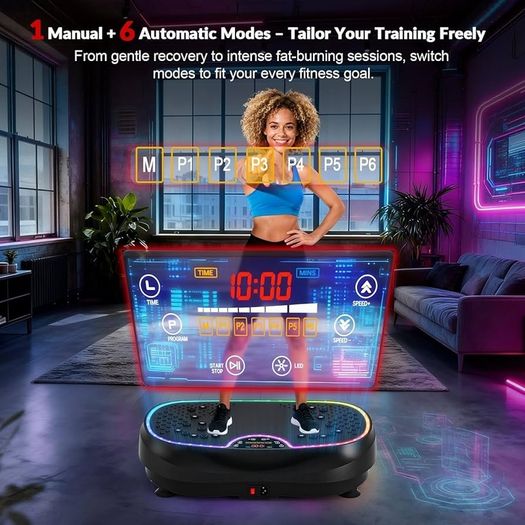 Vibration Plate EvoSpark 2026 2D 3D Vibration Plate Exercise Machine with Dual Motors Adjustable Speeds, High Weight Capacity Vibrating Plate for Lymphatic Drainage  Weight Loss