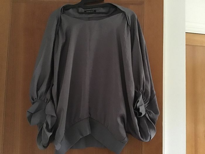 Replay Ladies Grey Batwing Sleeve Top Size Small