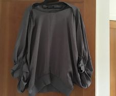 Replay Ladies Grey Batwing Sleeve Top Size Small