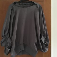 Replay Ladies Grey Batwing Sleeve Top Size Small