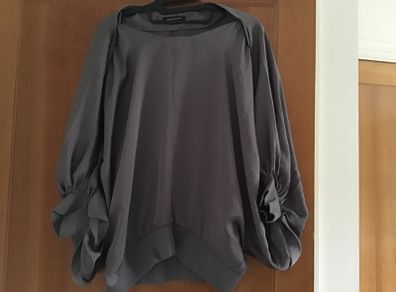 Replay Ladies Grey Batwing Sleeve Top Size Small
