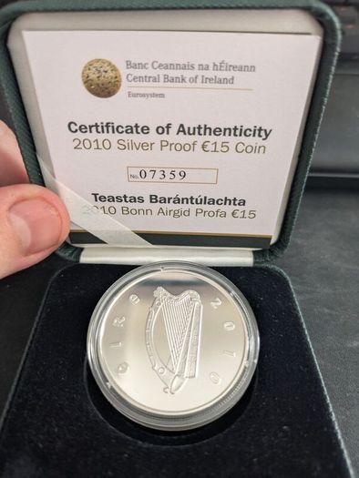 Ireland 15 Euro Silver Proof Coin. 2010. Irish Hunter Horse