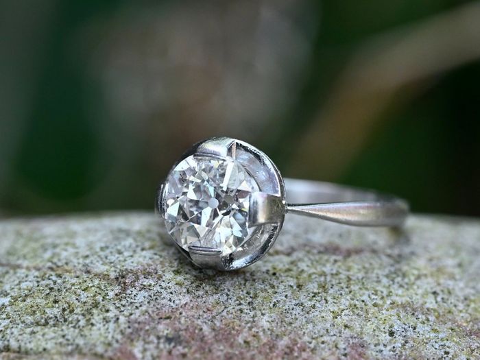 Large Art Deco 1.8ct Diamond Solitaire Ring - Platinum