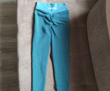 Teal Honeycomb Ruched bum leggings, size 10