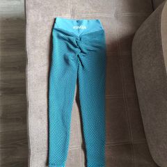 Teal Honeycomb Ruched bum leggings, size 10