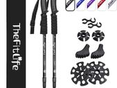 Hiking Walking Trekking Poles - 2 Pack With Antishock And Quick Lock System, Telescopic, Collapsible, Ultralight For Hiking, Camping, Mountaining, Backpacking, Walking, Trekking