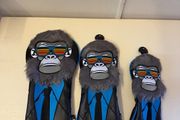 Suited Monkey Golf Head Cover Set
