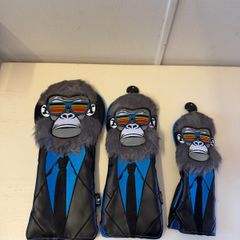 Suited Monkey Golf Head Cover Set