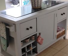 solid kitchen island delivery arranged