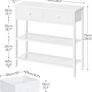 Console Table, Slim Console Table with 2 Non-woven Drawers, Hallway Table with Storage, Slim Sofa Table for Small Spaces, Living Room, White Image 4