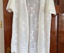 Cardigan  - Size M (3/4 Length) White