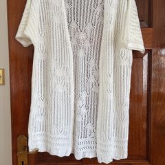 Cardigan  - Size M (3/4 Length) White