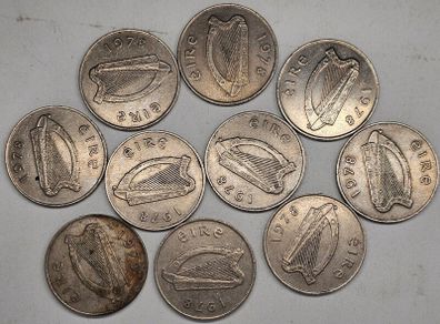 Ireland 1978 Large 10p Pence Coin Lot x10 Coins