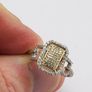 Brand New 9ct White & Yellow Gold Diamond Square Halo Cluster Engagement Ring Image 4
