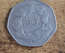 Great Britain UK 1973 50 Pence Coin Elizabeth II, Entry into EEC - free standard postage