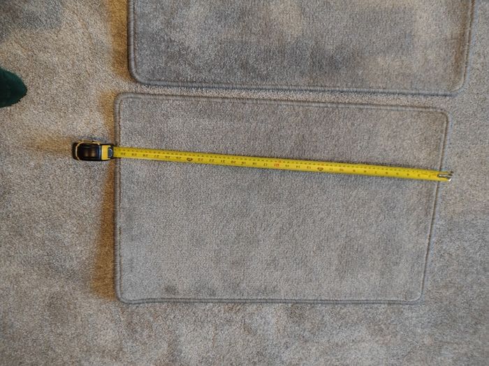 Set of x2 Grey Fluffy Floor Mats