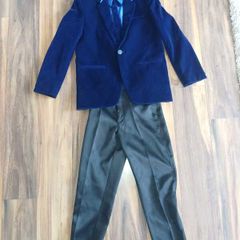 boy blazer velvet navy blue 11-12yrs