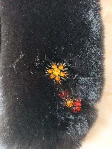 Savada Faux  Fur Black  Scarf/Long Collar.  S. One Size. B.N.W.T