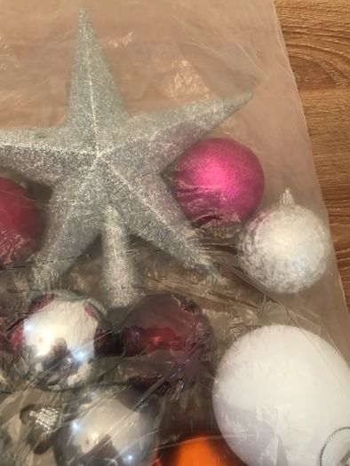 Bag of Christmas decorations