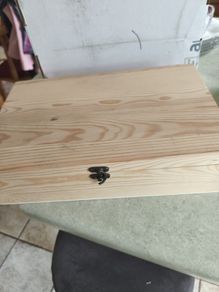 Natural STORAGE Wooden Box with Hinged Lid and Clasp
