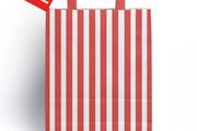 Job lot 20 bags Red and white striped paper carrier bags