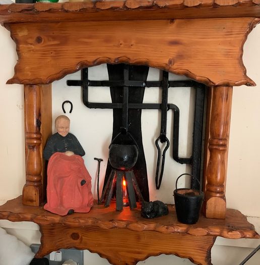 Handmade Old Irish Fireside Scene