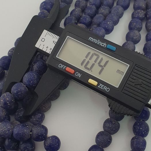 Antique African Style Cobalt Blue 9 -10mm Glass Beads Strands
