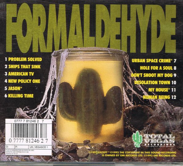 Terrorvision "Formaldehyde" CD Album