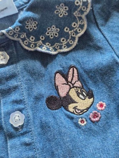 0-3m, Minnie Mouse Soft Denim Dress