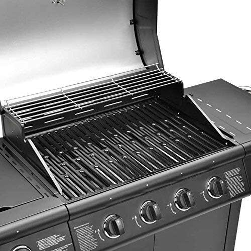 Pro Deluxe 5 Gas Burner 4+1 Barbecue Grill, Steel Warming Rack, Side-Burner, Built-in Temperature Gauge for Home Garden Party Outdoor Cooking (93411)