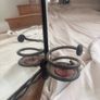 Decorative Black Wrought Iron Wall Mirror with Candle Holders Image 5