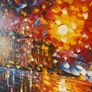 Leonid Afremov Foggy Harbor Oil on Board Image 3