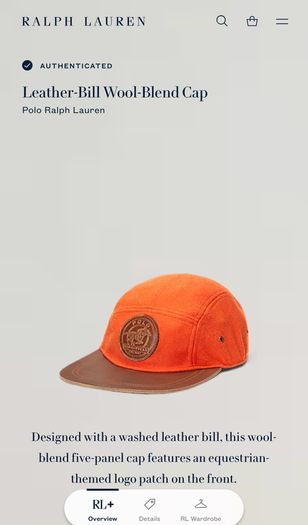 Leather-Bill Wool-Blend Cap Polo Ralph Lauren Orange