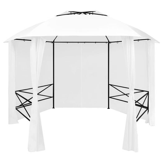 Garden Marquee with Curtains 360x312x265 cm White 180 g/sqm
