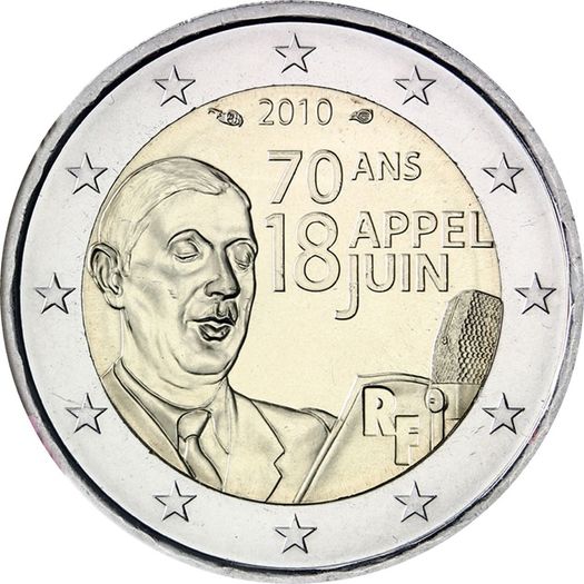 France 2 Euro Commemorative Coin 2010 - Appeal of June 18. Uncirculated.