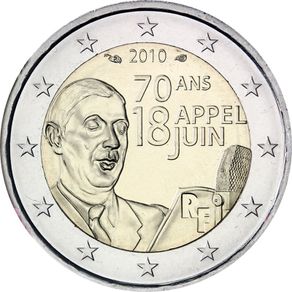 France 2 Euro Commemorative Coin 2010 - Appeal of June 18. Uncirculated.