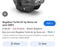 Bugaboo Turtle air by Nuna car seat